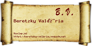 Beretzky Valéria névjegykártya